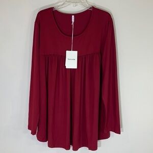 NWT. Tencede 4XL Long Sleeve Tunic Blouse with Empire Waist.
